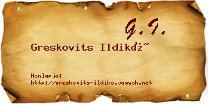 Greskovits Ildikó névjegykártya